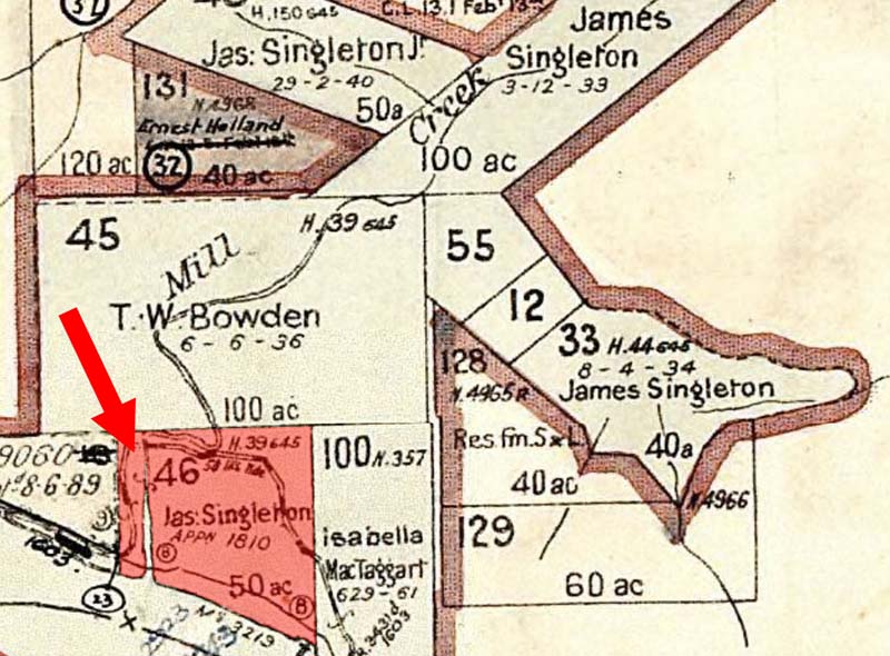 Site of james singleton's tidal water mill on dillons creek