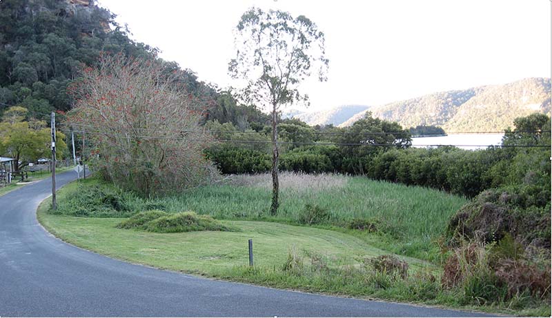 possible site of james singleton's tidal watermill at nagle creek wisemans ferry -photo by Les Dollin